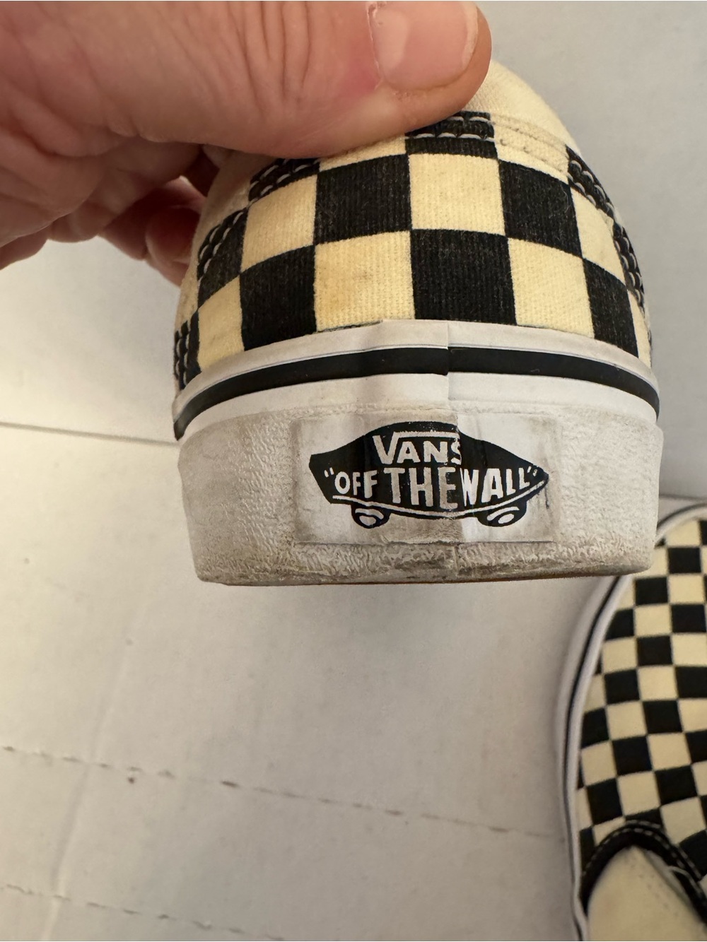 Vans Classic Slip-On Black & Cream Checkerboard Sneakers Size [SIZE 8 women-] - Picture 9 of 9